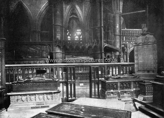 Chapel of St. Edmund, Westminster Abbey, London. c.1890's.